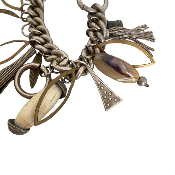 Vintage Iconic Charm Bracelet by Kate Hines Silver Tone Multicharm - Picture 2 of 5